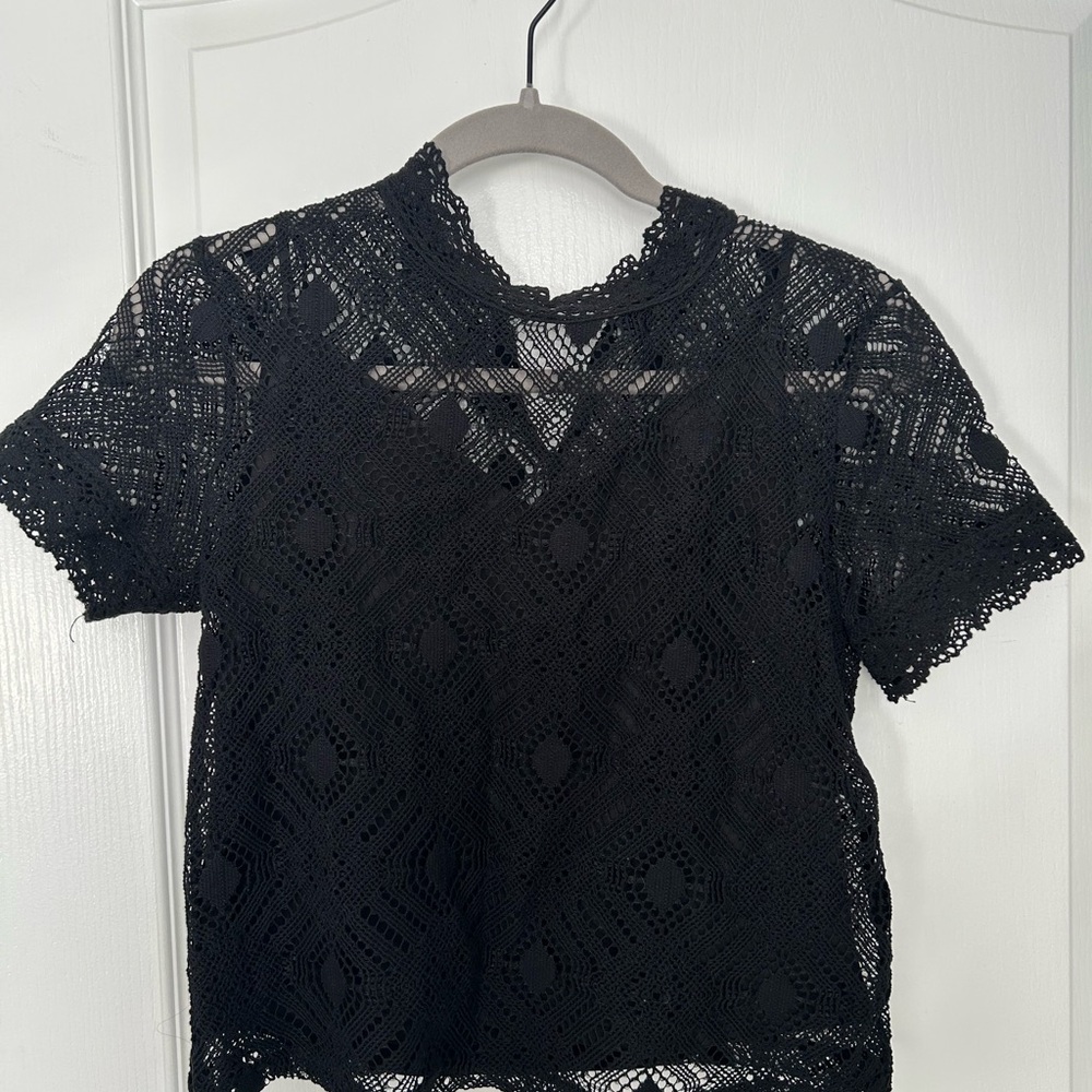 Zara Black Lace Blouse